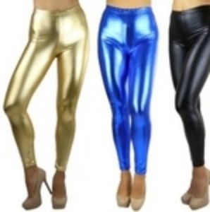 Comfort Me Women's Metallic Liquid Shine Leggings